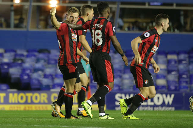 Ryan Fraser salutes the away fans after his goal.